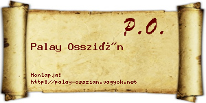 Palay Osszián névjegykártya